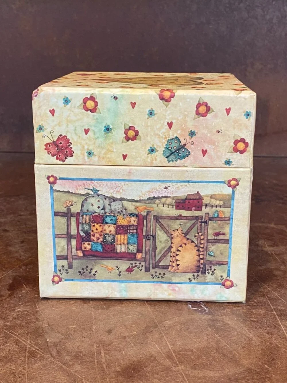 Y2K 2001 Curious Cats Decorative Box Bob's Boxes Debi Hron R.A. Lang Card Co